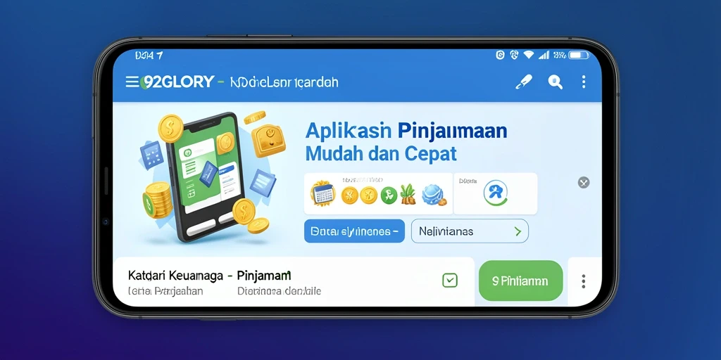 Tampilan antarmuka aplikasi Pinjaman 92GLORY yang mudah digunakan.