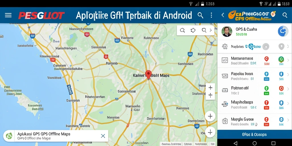 Tampilan antarmuka PESGSLOT dengan fitur GPS Offline Maps yang jelas dan intuitif.