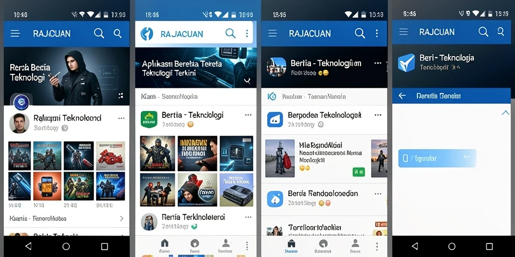 Antarmuka intuitif aplikasi berita teknologi RAJACUAN.