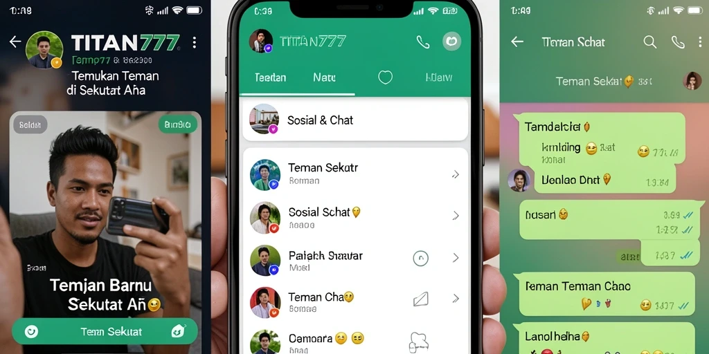 Tampilan antarmuka TITAN777 untuk menemukan teman baru.